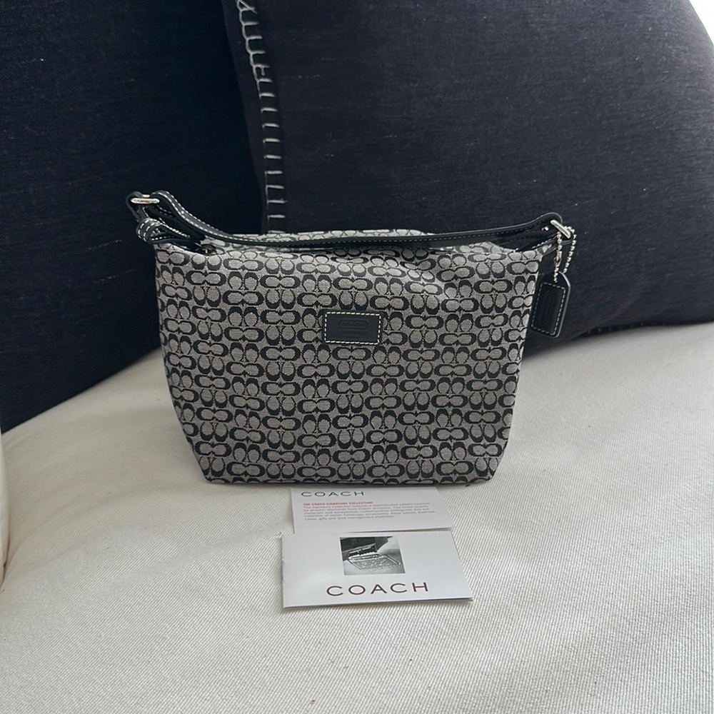 AUTHENTIC COACH BLUE LOGO MINI POUCH BAG